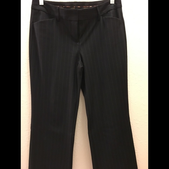 Express Editor Navy Pinstriped Dress Pants Sz 0R - Picture 1 of 7